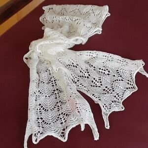 Lace Cream Scarf Roxy w Tiny Sparkles